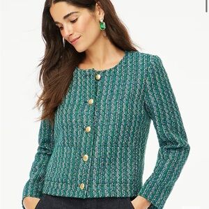 NWT J.Crew Green Tweed Blazer